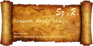 Szegedi Rozália névjegykártya
